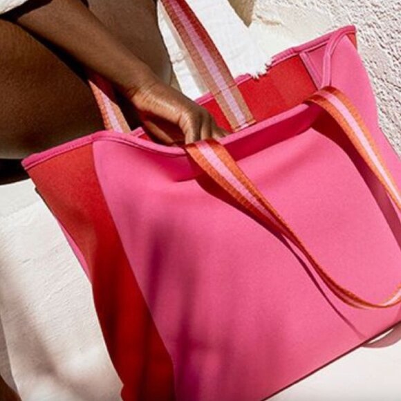 Summersalt Neoprene Beach Tote in Pink/Red - Picture 2 of 10